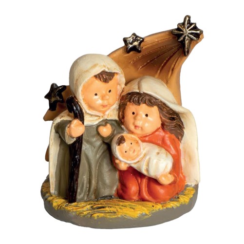 Petite nativité en résine de couleur H. 4 cm