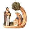 Nativité avec arbre en résine de couleur H. 7 cm