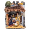 Crèche en résine de couleur peinte à la main H. 6 cm