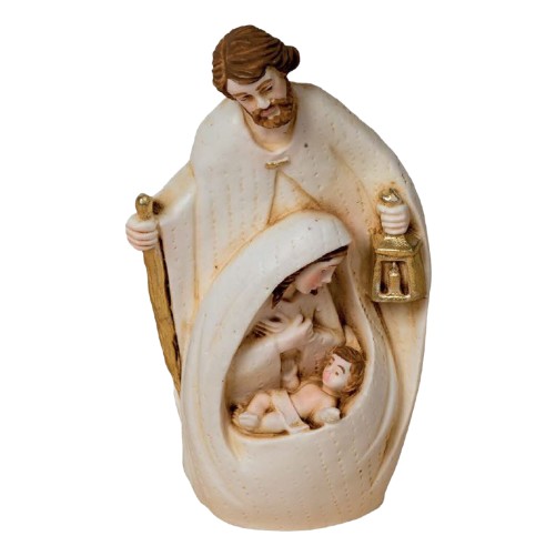 Nativité en résine de couleur peinte a la main H. 8 cm