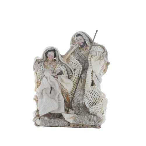 Nativité en résine et tissu H. 16.5 cm
