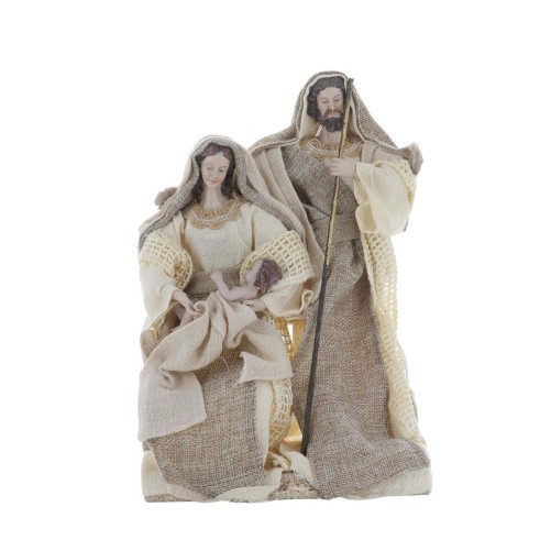 Nativité en résine et tissu H. 25.7 cm