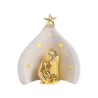 Nativite lumineuse en porcelaine / couleur doree H. 16 cm