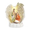 Nativite en resine dans ailes d ange avec lumiere LED H. 9.3 cm - L. 7.2 cm