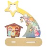 Scène de la Nativité en bois à monter soi-même, avec anges et étoiles – Hauteur : 18 cm