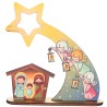 Scène de la Nativité en bois à monter soi-même, avec anges et étoiles – Hauteur : 18 cm