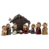 Creche en resine 10 personnages colores de 1 a 9 cm