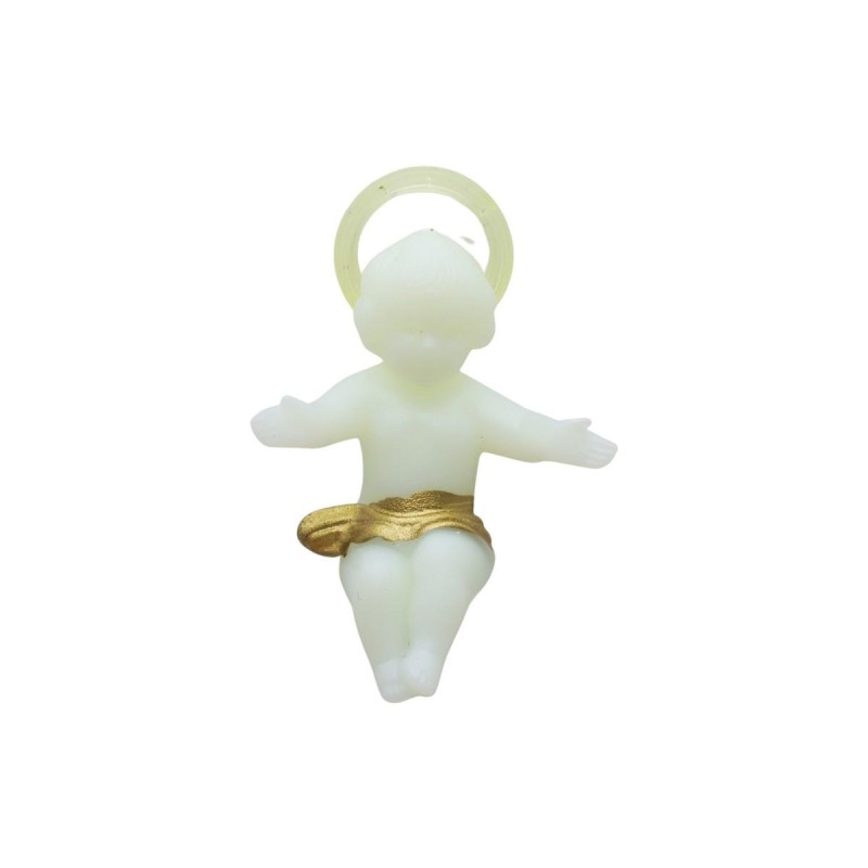 Enfant Jésus bras ouverts, fluorescent pour crèche, plusieurs tailles.