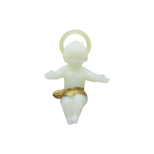 Enfant Jésus bras ouverts, fluorescent pour crèche, plusieurs tailles.