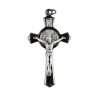 Croix de Saint Benoît couleur hématite – Hauteur 7,8 cm, livrée en boîte