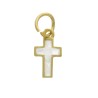 Croix de cou, petit modele, couleur doree et interieur couleur blanc nacre, H. 1,2 cm. LOT DE 5