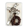 Croix de Saint Benoît en métal argenté émaillé – Hauteur 7,8 cm, avec notice, boîte et cordon. Plusieurs couleurs disponibles
