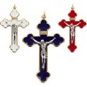 Croix baroque dorée, émaillée plusieurs couleurs – Hauteur 8 cm