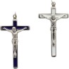 Croix en métal argenté, émaillée plusieurs couleurs – Hauteur 7 cm