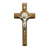 Croix de saint Benoit en bois foncé, hauteur 21 cm.