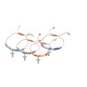Bracelet dizainier sur corde grains en jade colore Ø 6 mm. LOT DE 4 ASSORTIS