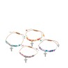 Bracelet dizainier sur corde grains en jade colore Ø 6 mm. LOT DE 4 ASSORTIS
