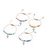Bracelet dizainier sur corde grains en jade colore Ø 6 mm. LOT DE 4 ASSORTIS