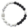 Bracelet dizainier élastique, grains en howlite et jade noir 8 mm.