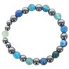 Bracelet dizainier élastique en hématite et pierre naturelle 8 mm, avec croix en pierre. Différentes pierres disponibles.