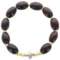 Bracelet dizainier sur élastique grains bois Ø 10 mm avec croix