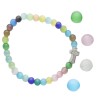 Bracelet sur élastique en perles verre saturne couleur assortie avec croix strass Ø 4 mm. LOT DE 5