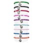 Bracelet sur élastique en pierre de 4 mm avec coquille de saint Jacques, métal de couleur argentée. LOT DE 9 ASSORTIS