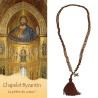 Chapelet byzantin, perles bois Ø6 mm, croix orthodoxe métal bronze. Long. jusqu’au cœur : 35 cm.
