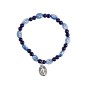 Bracelet dizainier sur elastique pour enfant avec grains en plastique Ø 4.5 mm et medaille metal de la Vierge Miraculeuse.