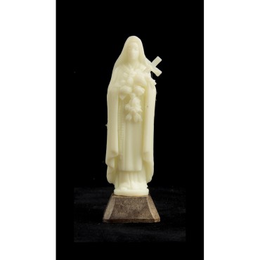 Statue fluorescente assemblée de sainte Thérèse, Hauteur 10 cm.