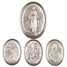 Plaque auto ovale H. 3,5 cm en metal. Plusieurs saints.