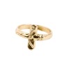 Bague couleur dorée, plusieurs tailles, avec croix en relief – Largeur de la croix : 1,7 cm