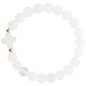 Bracelet sur elastique grains rond en pierre naturelle Ø 9 mm, avec croix. LOT DE 5 ASSORTIS.