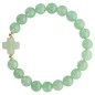 Bracelet sur elastique grains rond en pierre naturelle Ø 9 mm, avec croix. LOT DE 5 ASSORTIS.