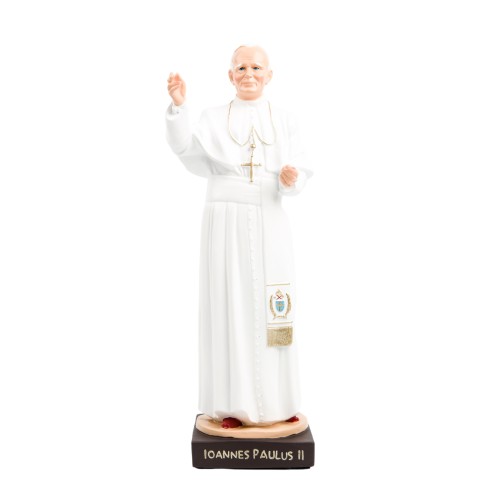 Statue en gomme et résine incassable intérieur/extérieur en couleur de Jean Paul 2, hauteur 50 cm.