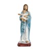 Statue peinte a la main en resine Vierge a l enfant manteau bleu ciel H. 12 cm.