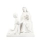Statue resine peinte a la main de Sainte Catherine avec l apparition de la vierge H. 12 cm.