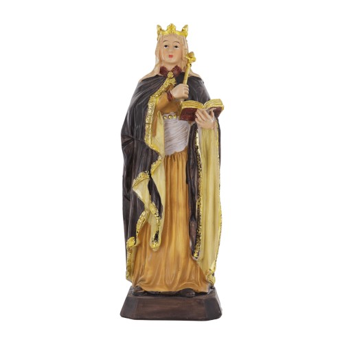 Statue en resine peinte a la main de Sainte Radegonde Hauteur 17 cm.