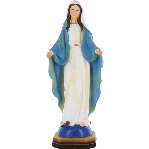 Statue en resine peinte a la main de la Vierge Miraculeuse. H. 30 cm