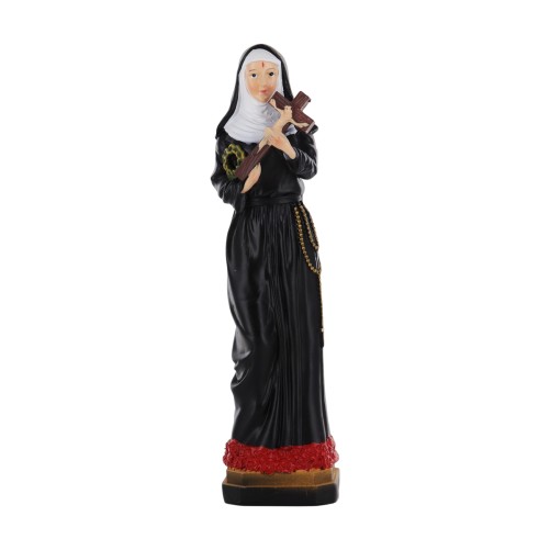 Statue en resine peinte a la main de sainte Rita. H. 20 cm