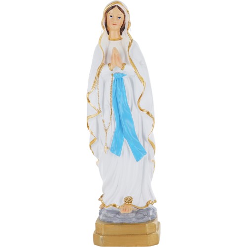 Statue en resine peinte a la main de Notre Dame de Lourdes. H. 30 cm