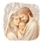 Cadre avec image nativite avec incisions de couleur argentee H. 10 x 10 cm.