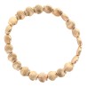 Bracelet sur elastique de Saint Jacques de Compostelle, grains en coquille doree Ø 8 mm.