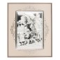 Cadre en bois decore et peint en beige a suspendre ou a poser H. 10,3 x 8,5 cm sujet en argent, plusieurs modeles.