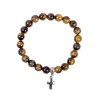 Bracelet sur elastique en pierre naturelle  Ø 10 mm avec croix.