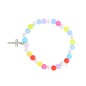 Bracelet sur elastique pour enfant, grains multicolore en plastique Ø 6 mm.