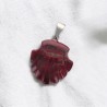 Pendentif coquille Saint Jacques de compostelle en pierre naturelle ou synthetique Ø  2 cm. LOT DE 10 ASSORTIS
