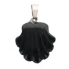 Pendentif coquille Saint Jacques de compostelle en pierre naturelle ou synthetique Ø  2 cm. LOT DE 10 ASSORTIS