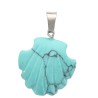 Pendentif coquille Saint Jacques de compostelle en pierre naturelle ou synthetique Ø  2 cm. LOT DE 10 ASSORTIS