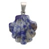 Pendentif coquille Saint Jacques de compostelle en pierre naturelle ou synthetique Ø  2 cm. LOT DE 10 ASSORTIS